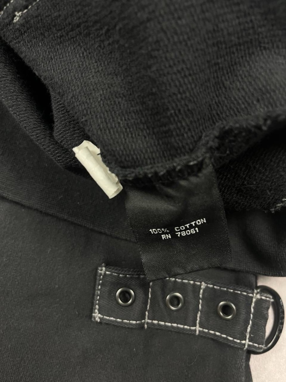 [192] Vintage Rare! Tripp NYC Black Moto Biker Punk Hoodie Jacket Handcuffs Sz M - Picture 5 of 5